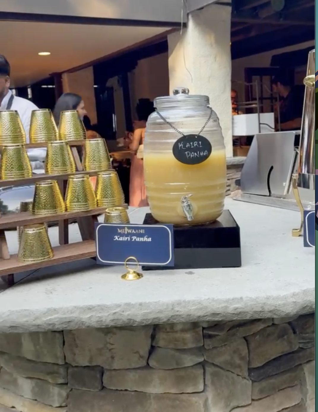 Live wedding catering counter