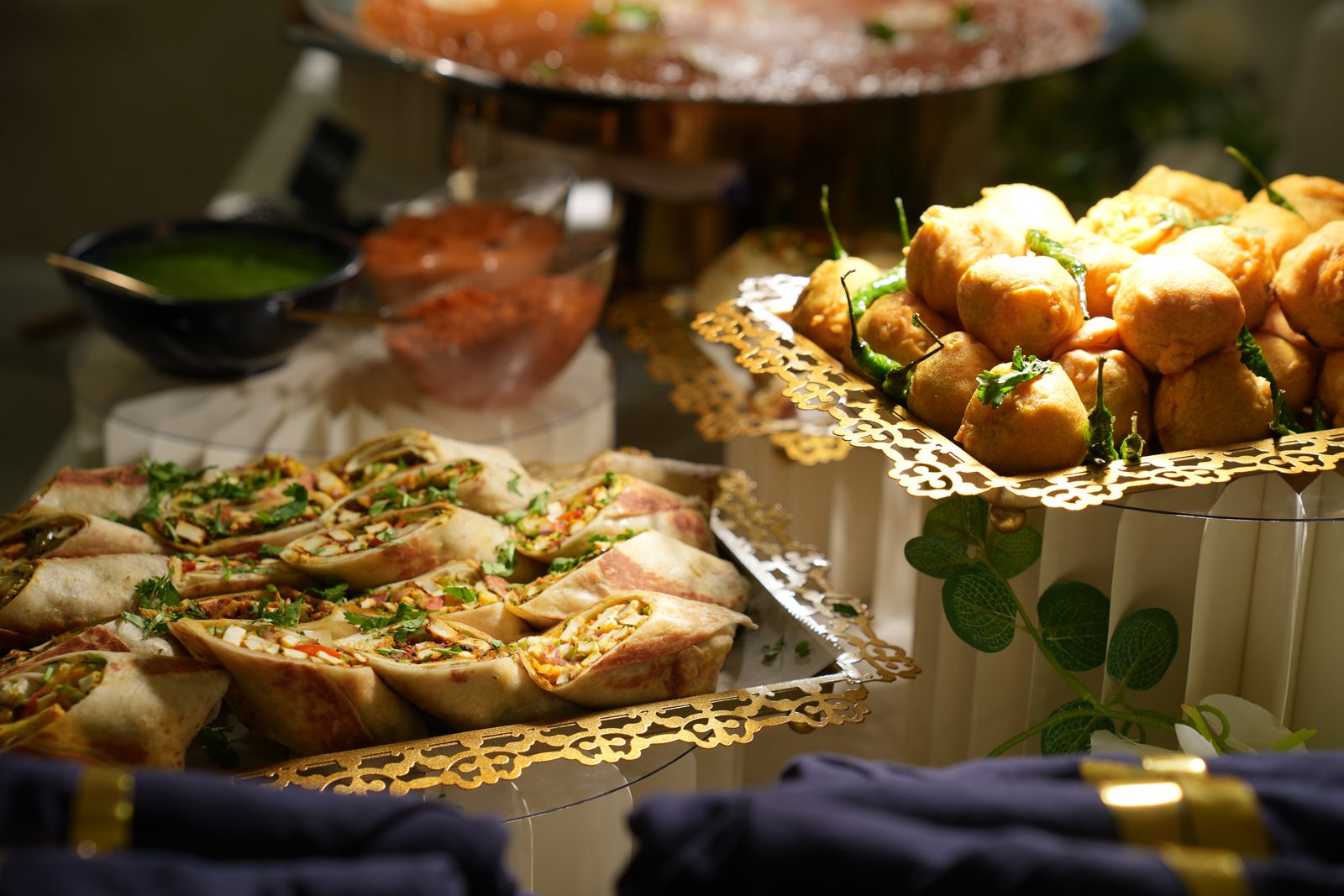 Wedding mandap catering setup